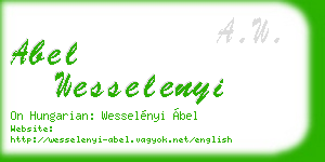 abel wesselenyi business card